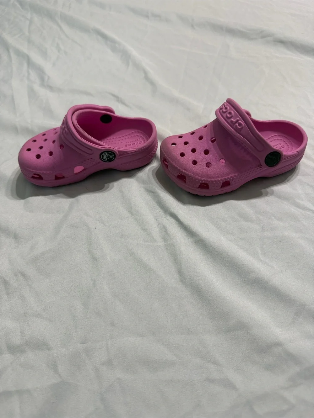 CROCS Kids Pink Classic Clog with Heel Strap